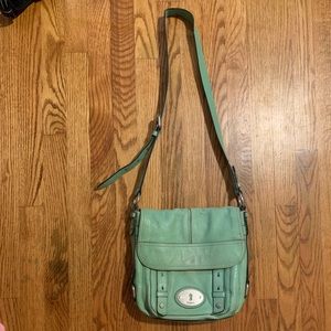 Fossil Genuine Leather Turquoise Green Crossbody